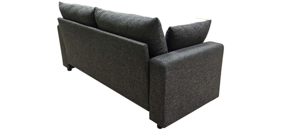 English Elm Modern Low Profile Upholstered Sofa Deep Seat Cushions for Apartment Living Rooms Dark Gray B343P435319