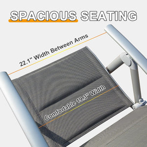 English Elm Patio Reclining Chairs Set Of 2 - Durable Aluminum Frame, Adjustable High Back, Soft Padded Seats W1859P210876-GIGA