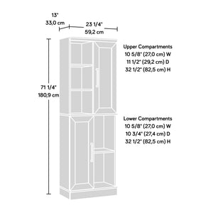 English Elm Storage Cabinet with Adjustable Shelves and Levelers for Compact Bathrooms, Kitchens, Laundry Rooms Brown Gray B356P354427