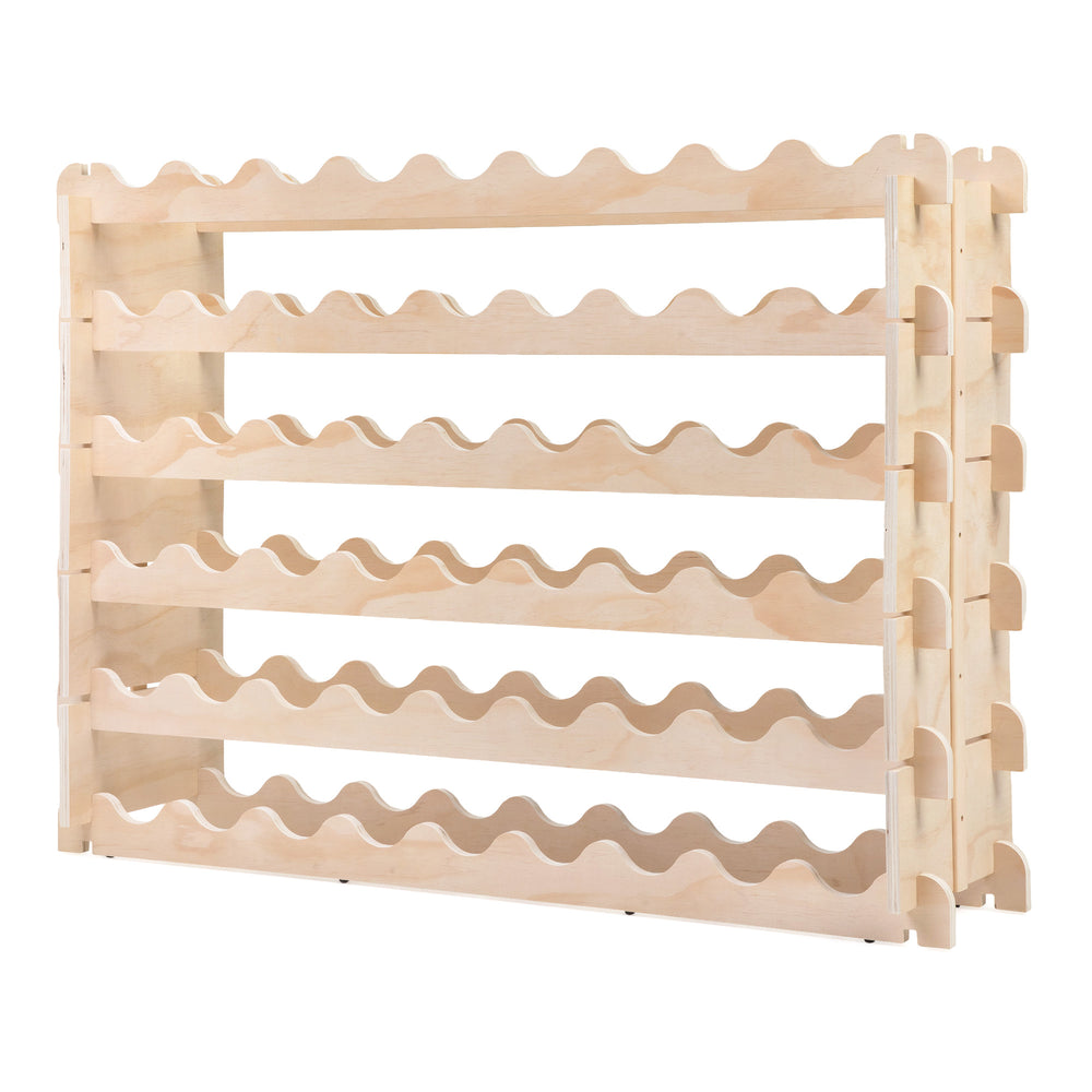 English Elm 54 Bottle Pine Modular Stackable Wine Rack Cellar Organizer for Bar or Kitchen W2181P362378