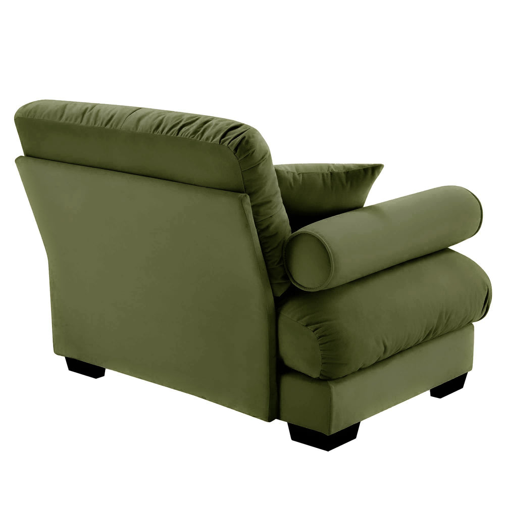 English Elm Milano Velvet Sectional Sofa Module with Bolster Arms and Cloud Cushions for Living W714P293263