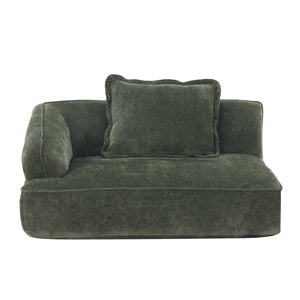English Elm 122" L-shaped Sectional with Deep Chaise High Density Foam Low Profile Living Room Sofa Green N767P371309G