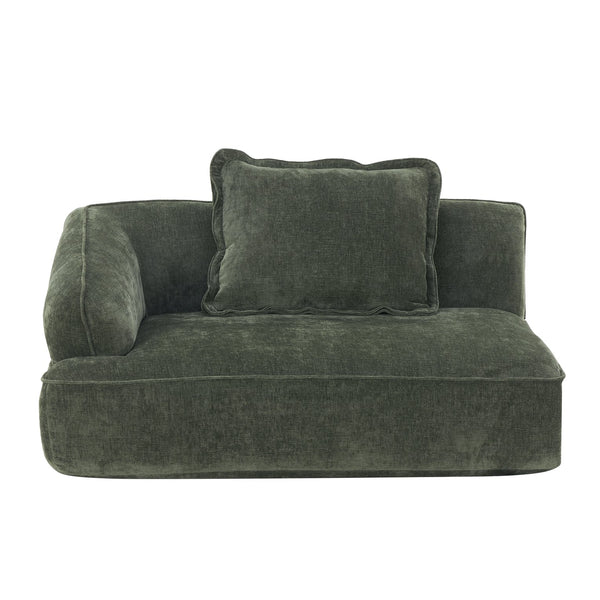 English Elm 122" L-shaped Sectional with Deep Chaise High Density Foam Low Profile Living Room Sofa Green N767P371309G