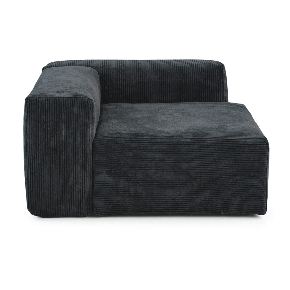 English Elm Pixel Modern Modular Sofa - Stylish Black Corduroy L-Shaped Sectional 4-Seater For Versatile Comfort B341S00024-GIGA