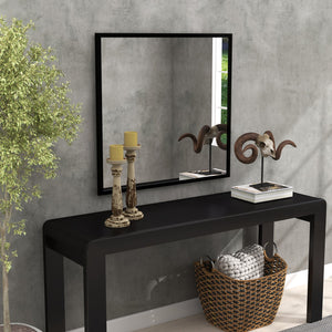 English Elm 80cm Round Float Glass Wall Mirror Polished Edge Vanity Bathroom Hallway Decor Black W3151P265956