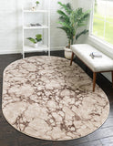 Unique Loom Oasis Breeze Machine Made Abstract Rug Brown, Beige/Ivory 8' 0" x 10' 0"
