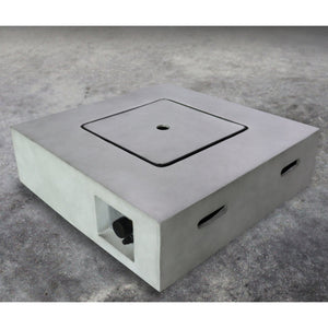 English Elm Fiber Reinforced Concrete Propane Gas Fire Pit table with 40,000 BTU Stainless Steel Burner, Durable Heat-Resistant Design Gray B120P198378