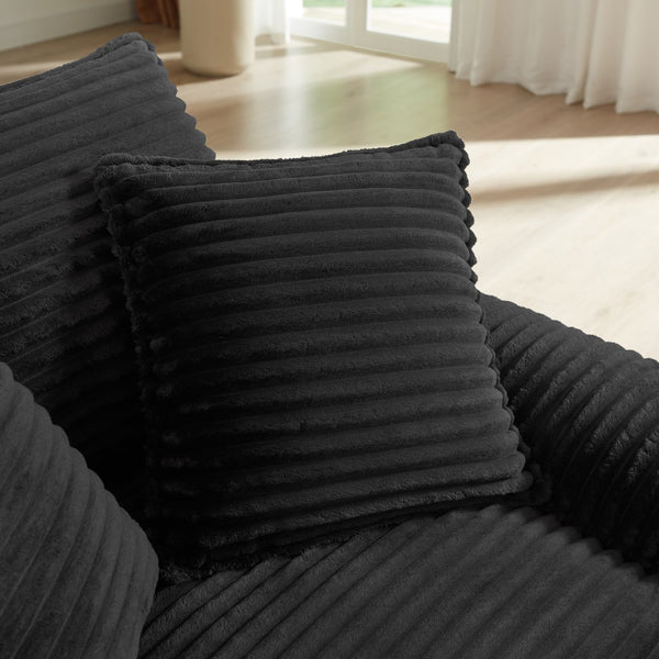 English Elm 51.97 modern cushioned compression single seat sofa with oversized footrest deep plush seating for comfort and support Black W3396P330952