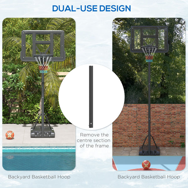 English Elm Soozier Adjustable Portable Basketball Goal with Shatterproof Backboard and Wheeled Base W2225P200922