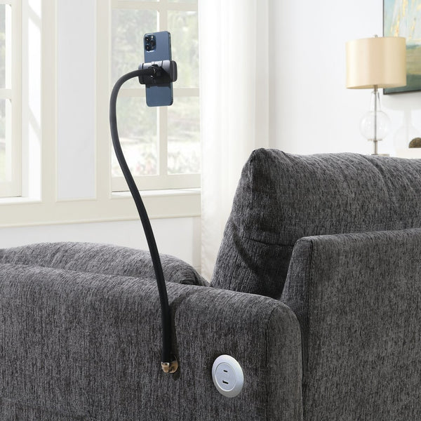 English Elm [video]96.5'' Chenille L-shaped Sectional with Usb Charging Ottoman Pockets Living Room N723S8776E