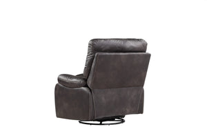 English Elm Wallace & Bay - Gray Gray Swivel Gliding Recliner with Rustic Contemporary Dark Graphite Fabric, Easy-Care Comfort, 40"W B361P384418