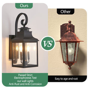 English Elm 23"(h) Matte Black Aluminum Outdoor Wall Sconce Seeded Glass Porch Lantern W2312P415985