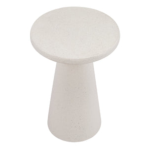English Elm Mgo Compact Side Table Weatherproof Magnesium Oxide Build for Patio or Living Room White N776P372343W