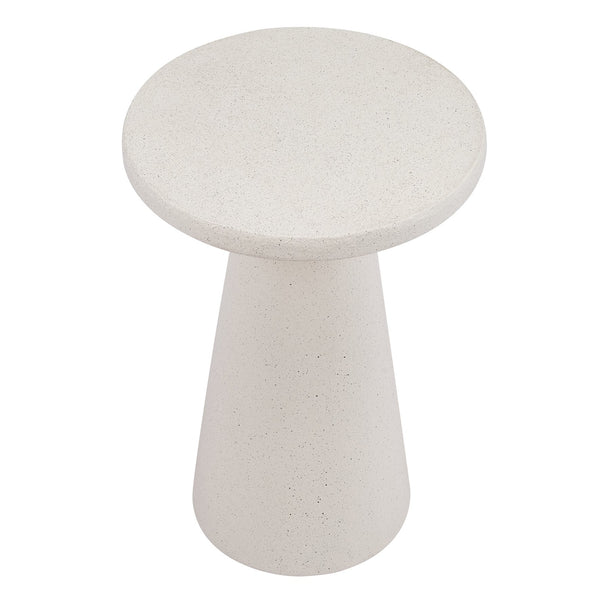 English Elm Mgo Compact Side Table Weatherproof Magnesium Oxide Build for Patio or Living Room White N776P372343W