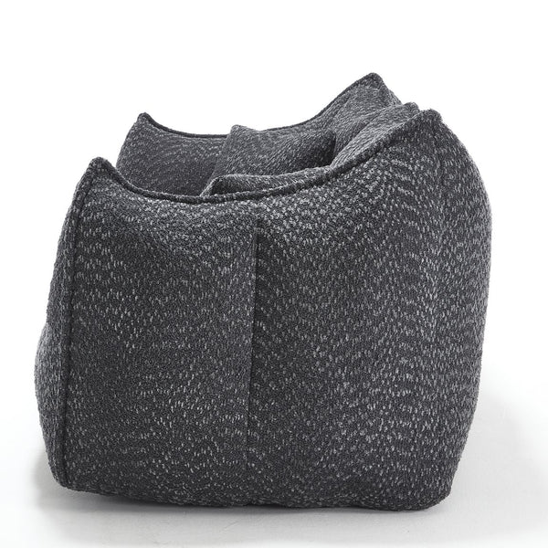 English Elm Soft Plush Foam Beanbag Chair for Two People, Square Recliner Sofa With Superfiber Comfort Embrace Black W1996P252276