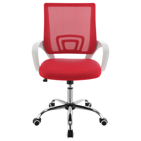 English Elm Anaheim Breathable Mesh Upholstered Office Chair with Chrome Base, Adjustable Height & Arms for Comfort Red B062P299805