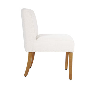 English Elm Kip Boucle Upholstered Dining Chair with Honey Oak Legs for Modern Interiors B056P417001