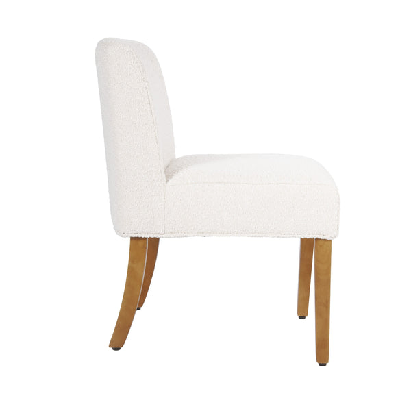English Elm Kip Boucle Upholstered Dining Chair with Honey Oak Legs for Modern Interiors B056P417001
