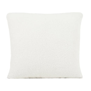 English Elm Modern Teddy Fabric Accent Chair - Plush Chenille Upholstered Armchair with Pillow, Wood Legs, Ergonomic Comfort for Living Room, Bedroom (White) W1028P236496