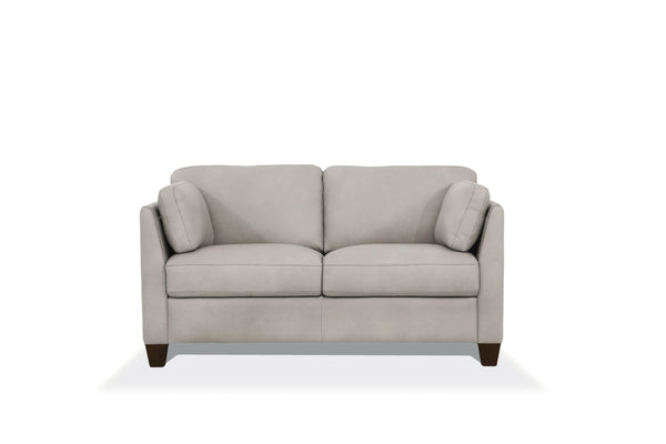 English Elm Matias Italian Genuine Leather Loveseat with Walnut Legs and Tailored Stitching B2726P496935