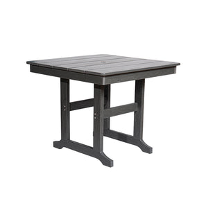 English Elm Modern Hdpe Outdoor Dining Table Wood Grain Aluminum Frame Umbrella Hole Patio Gray W3805P389553