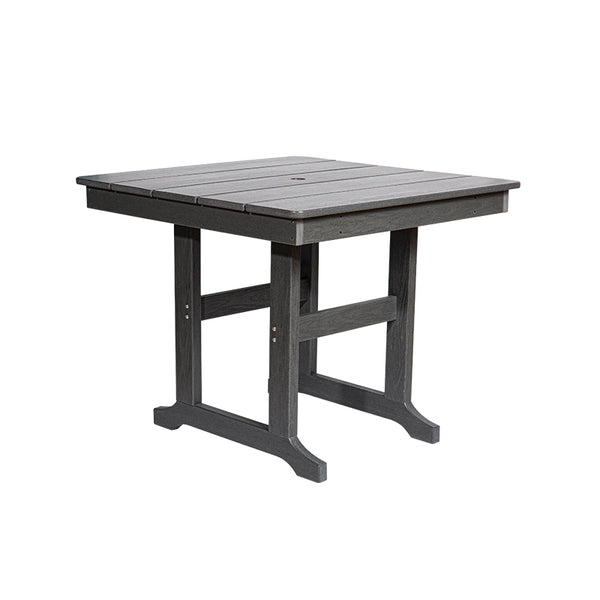 English Elm Modern Hdpe Outdoor Dining Table Wood Grain Aluminum Frame Umbrella Hole Patio Gray W3805P389553