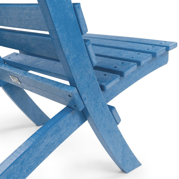 English Elm Grandcourt Recycled Hdpe Outdoor Folding Chair with Marine Grade Hardware for Patio Use Blue B2745P409671