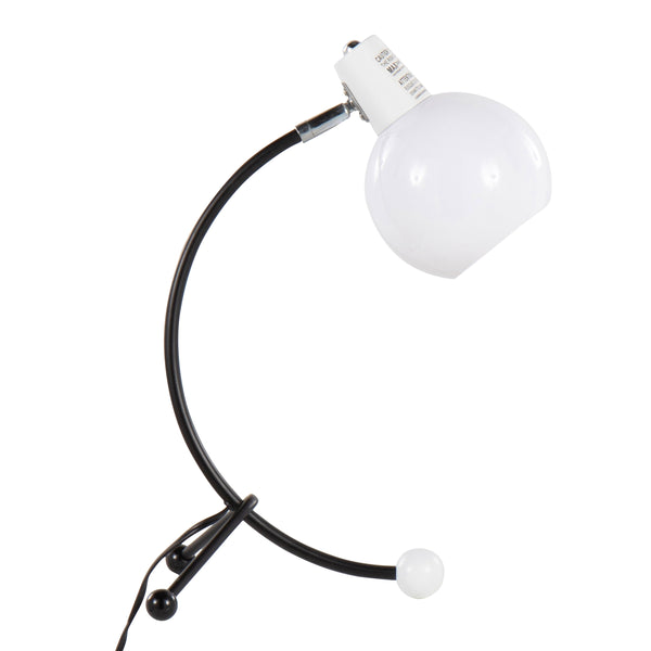 English Elm Eileen Adjustable Neck Task Lamp Black Metal Frame White Shade Home Office Light B202P224189
