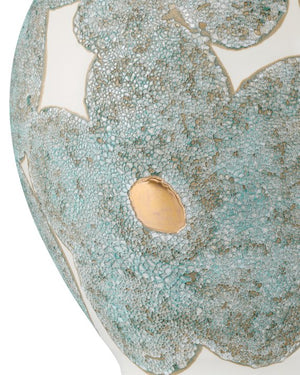 Currey & Company Bloom Blue & Ivory Porcelain Vase - Exquisite Floral Design With Metallic Accents For Elegant Décor Blue Porcelain 1200-0978-currey-company
