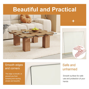 English Elm Only Square Tempered Glass Table Top Heat Resistant Clear Surface for Dining W1151P209992