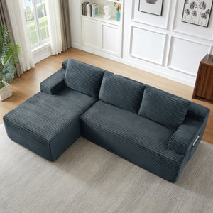 English Elm L-Shaped Modular Cloud Sectional Sofa – Deep Seat, No Assembly, Durable Corduroy, Perfect For Homes W2339P409428