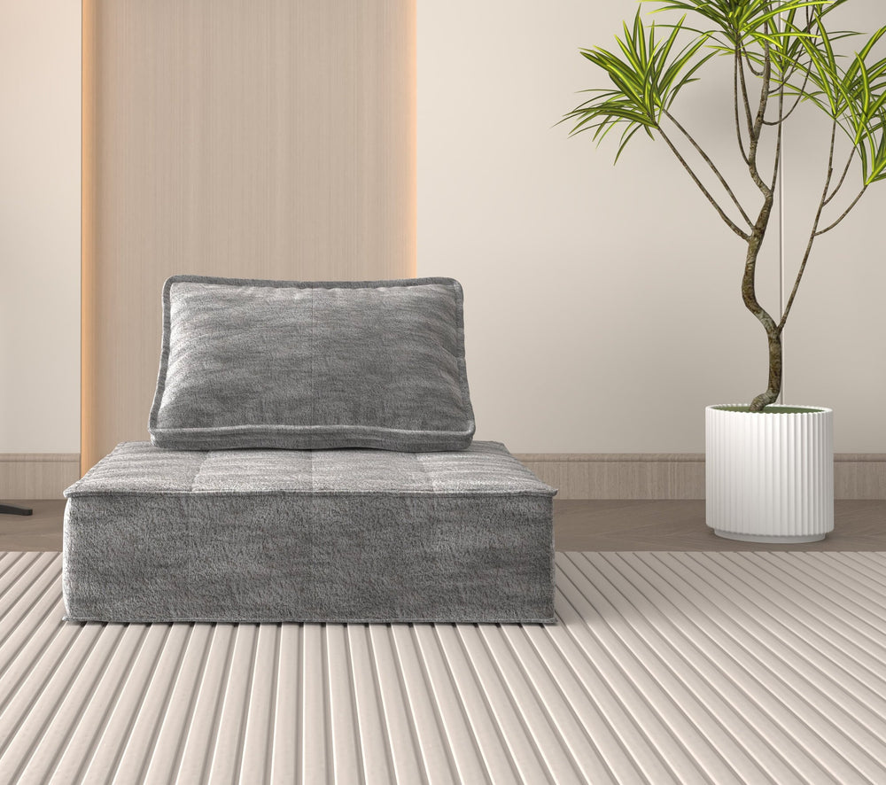 English Elm Modern Modular Corduroy Armless Sofa Chair with Removable Back Cushion, Sherpa Upholstered, Compact Reclining Seat for Apartment W1960P336127