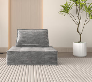 English Elm Modern Modular Corduroy Armless Sofa Chair with Removable Back Cushion, Sherpa Upholstered, Compact Reclining Seat for Apartment W1960P336127