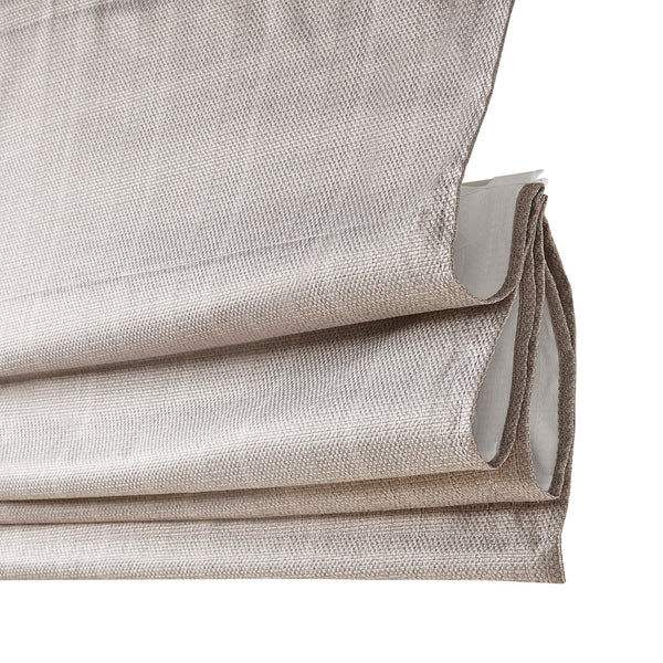 JLA Home Madison Park - Basketweave Energy-Saving Cordless Roman Shade with Textured Woven Face, Insulated Thermal Backing Taupe MP40-7869
