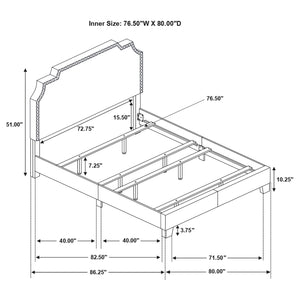 English Elm Copper Beige Upholstered Eastern King Panel Bed - Elegant Design, Soft Comfort, Timeless Style For Your Bedroom B062P331069