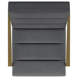 English Elm 1pc Bouclé Swivel Accent Chair with Channel Back, Plush Foam Seat, 360° Rotation, Modern Comfort DARK GREY,Gold 30 L x 26 W x 29.5 H B011P308568