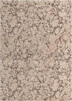 Unique Loom Oasis Breeze Machine Made Abstract Rug Brown, Beige/Ivory 9' 0" x 12' 2"