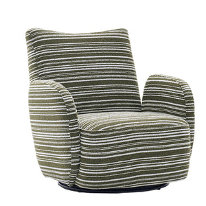 English Elm Modern Boucle 360° Swivel Leisure Chair with High‑Resilience Sponge, Supportive Curve, 550lb Capacity Olive Green W395P355490