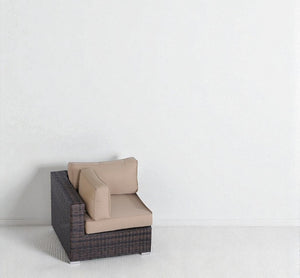 English Elm 33" Corner Wedge Fully Assembled Outdoor Sectional Piece with HDPE Wicker, Rust-Free Frame, Cushions B120P352209