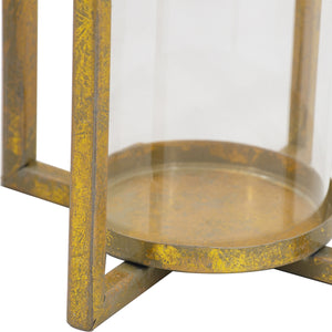 English Elm Set of 3 Graduated Iron Lanterns with Rustic Gold Finish for Glam Interiors W2078P481351
