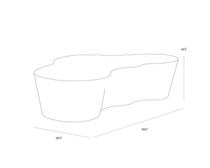 Sunpan Ava Coffee Table - Contemporary Concrete Design with Unique Finish for Modern Living Spaces Terrazzo