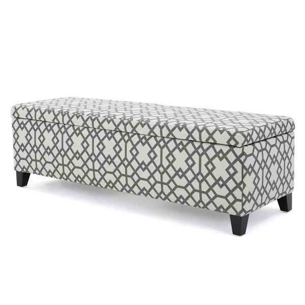 English Elm Christopher Knight Home® - Ottoman - Stylish Gray & White Storage Ottoman With Lift-Top, Extra Seating & Modern Design 60159.00GGMT