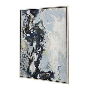 English Elm 47.2X35.4" Cerulean Seas Hand-Painted Wall Art - Stunning Ocean-Inspired Décor For Any Room W2078P313339