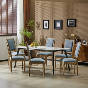 English Elm Christopher Knight Home® - [Set Of 6] Vintage French Country Dining Chairs - Elegant Cane Backrest & Plush Seats - Rustic Charm N767P263677D_6