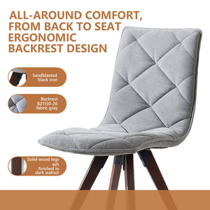 English Elm Dining Chairs Set of 2 Scandinavian Oak Leg Upholstered Seats for Modern Interiors W5630P456175