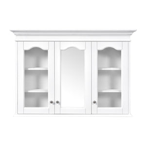 English Elm 40" Medicine Cabinet with Mirror, 6 Adjustable Shelves, Wall-Mounted Bathroom Organizer, White Modern Design N710P264317K