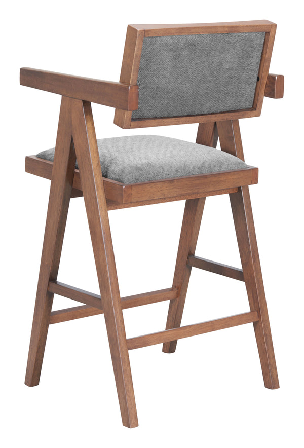 Zuo Modern Delhi Counter Stool Set Of 2 In Gray & Walnut – Stylish Modern Design For Chic Home Décor Gray 100% Polyester,Rubberwood 110493-zuo-modern