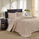 Madison Park Quebec Transitional Reversible Bedspread Set MP13-1566 Khaki