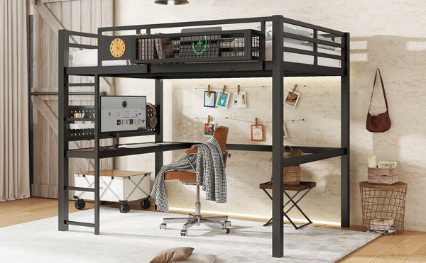 English Elm Full Bunk Bed with Trundle Bookshelf Storage Pine Frame Car Design for Kids W1580S00375