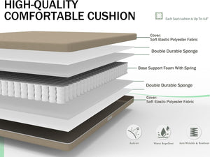 English Elm Outdoor 7-Piece Patio Dining Set With Swivel Chairs, Removable Cushions & Antique Bronze Frame For Elegance W1859S00113-GIGA